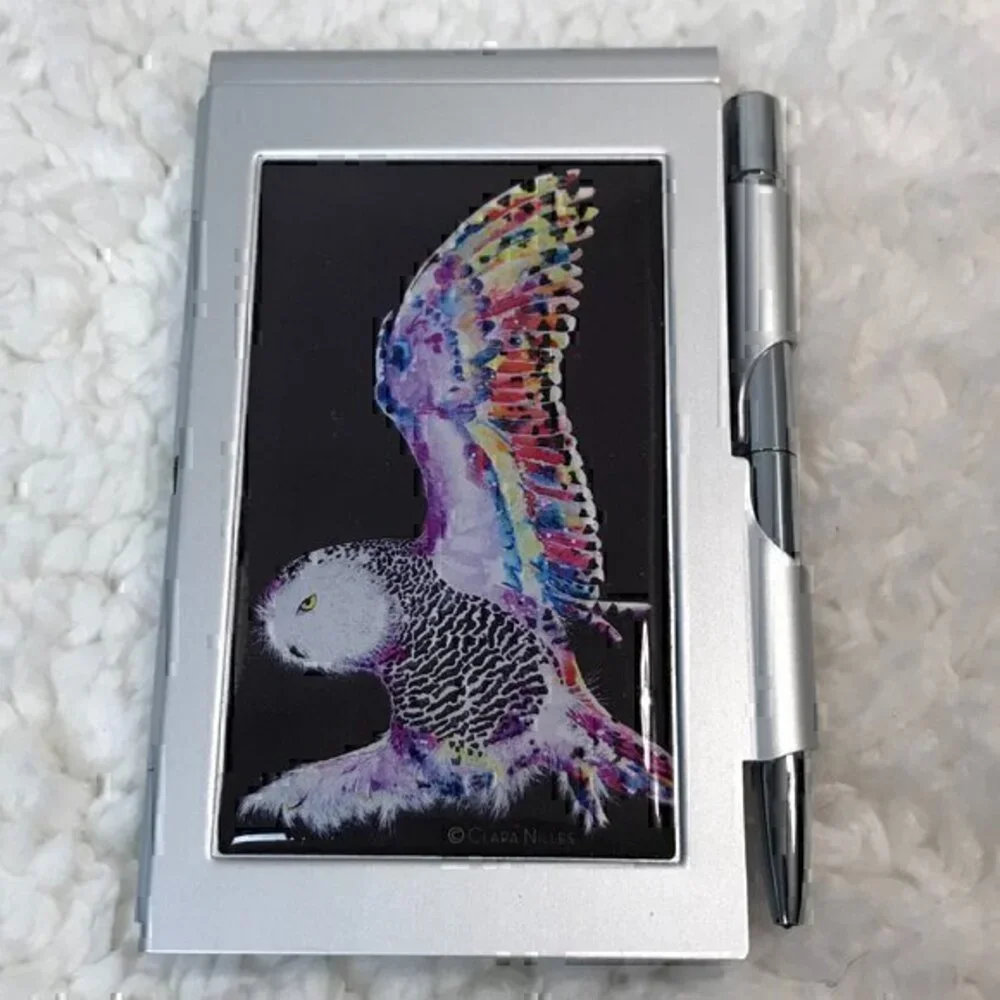Lucy Lu Designs Notepad w/Stainless Case & Ballpoint Pen NWOT